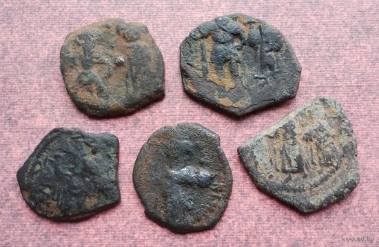 Византия. Византийская империя. Лот - 5 фоллисов.