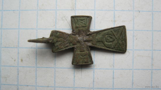 Крестик старинный, нательный. Бронза, литье.