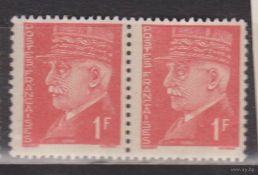 Маршал Петен Известные люди личности Франция 1941 лот 12 ЧИСТАЯ СЦЕПКА