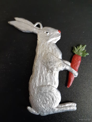 Ёлочная игрушка Заяц, колкий пластик. 50-е г.г. СССР
