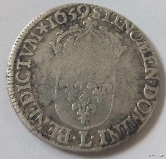 1/2 экю 1659 Людовик 14.  (111)