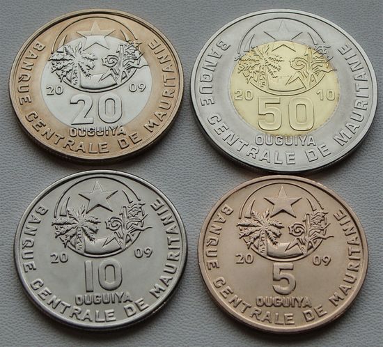 Мавритания. Набор 4 монеты 5,10,25,50 угий 2009 - 2010 года