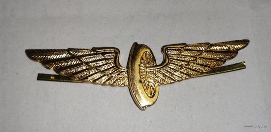 Знак "птичка", на тулью фуражки БЖД  крепление на "усиках"  Размер: 63 мм х 19 мм