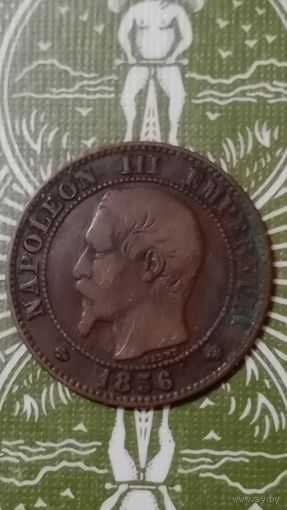 Франция 2 сантима 1856 W