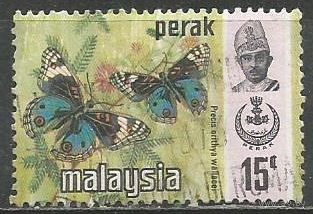 Малайские штаты(Перак).Дневная бабочка. 1971г. Mi#127.