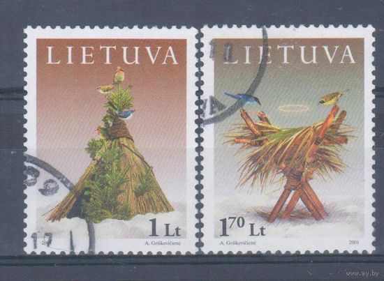 [761] Литва 2001. Рождество.Новый год. Гашеная серия.