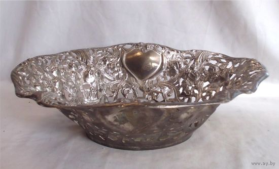 Фруктовница Конфетница 30 х 27 Серебрение 06