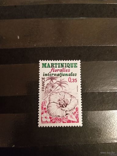 1979 Мартиника Франция флора цветы чистая клей MNH** выпускалась одиночкой (5-5)