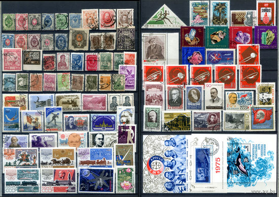 СССР, Россия - 90+ марок и 2 блока - гашёные. #O-W-86-C-1