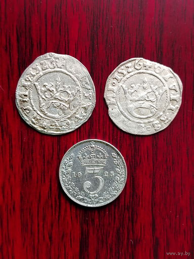 Серебряные монеты 3 шт.