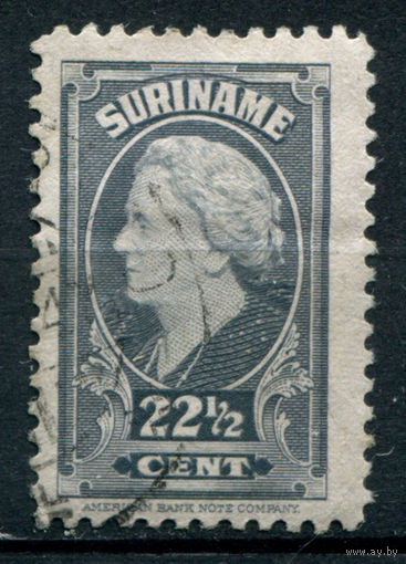 Нидерландские колонии - Суринам - 1945г. - королева Вильгельмина, 22 1/2 с - 1 марка - гашёная [Mi 253]. #3-WB-95-A-1