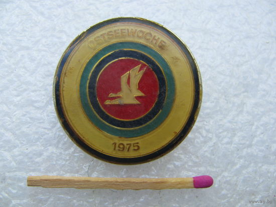 Знак ГДР. Ostseewoche. Неделя Балтийского моря, 1975 г. тяжёлый