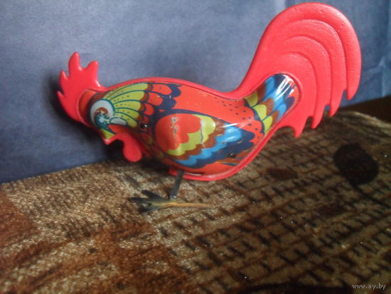 Жестяная заводная игрушка "Петух".