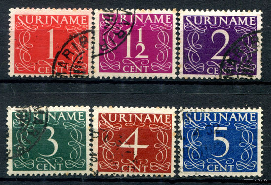 Нидерландские колонии - Суринам - 1948г. - цифры - 6 марок - гашёные. #3-WB-99-A-1