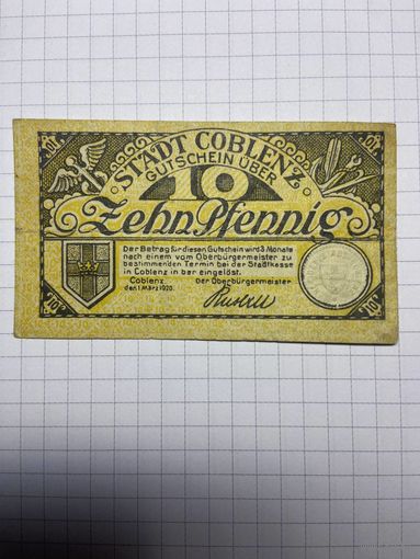 10 пфенигов (нотгельды) г. Германия.-2012