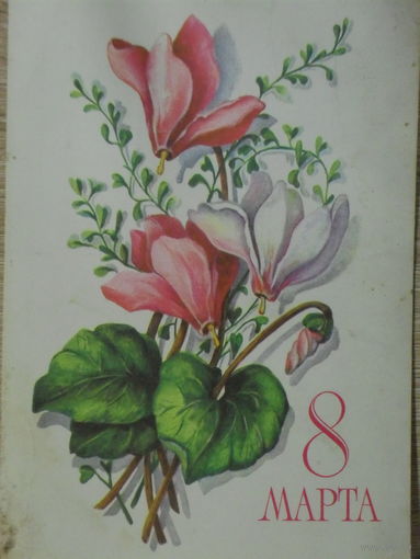 ЧИСТАЯ ОТКРЫТКА СССР. 8 МАРТА. худ. Л. ПЫХТИНА. 1979 год.