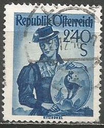 Австрия. Национальные костюмы. Тироль. 1951г. Mi#920.