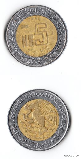 Мексика 5 песо 1993 года