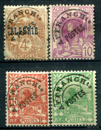 Французские колонии - Алжир - 1926-1927г. - ландшафты, архитектура, аллегория, надпечатка AFFRANCHts POSTES - 4 марки - MH. #4-W1-113-A-1