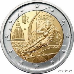 2 евро 2006 Италия XX зимние Олимпийские игры UNC