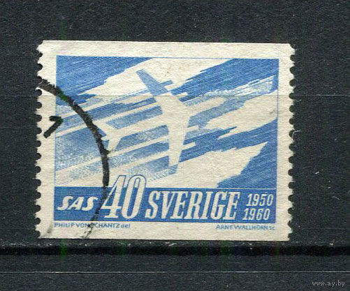 Швеция - 1961 - Авиация. Норден - [Mi. 467A] - полная серия - 1 марка. Гашеная.  (LOT Gk32)-T3P24