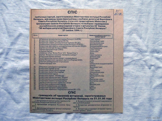 25-34 П2 1145 Газета Народная газета Вырезка Январь 1995 Список партий Партия любителей пива. Раритет