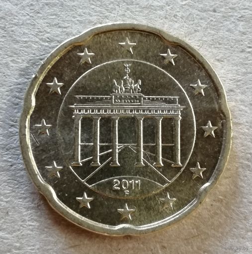 Германия 20 евроцентов 2011 г. отметка мд "F" - Штутгарт , KM# 255