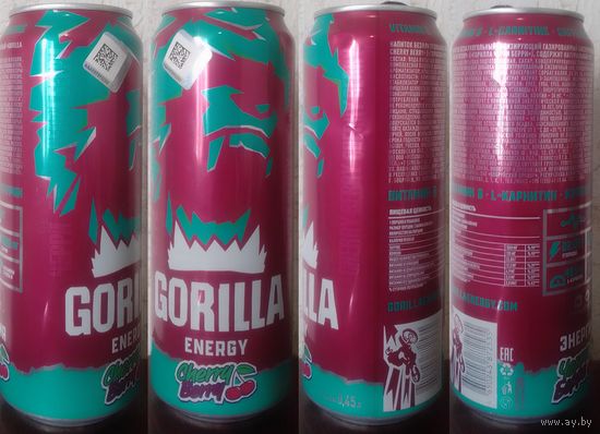 Банка от энергетика GORILLA Сочная вишня 2024.08.17 450мл ENERGY О(0,45)Л РФ (язычок черный (moz68
