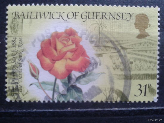Гернси 1984 Роза, концевая марка серии
