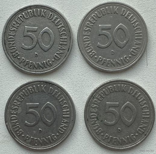 Германия 50 пфеннигов 1950 г. D. Цена за 1 шт.