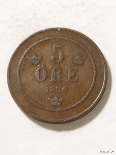Швеция 5 оре 1900