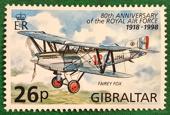 Гибралтар 1998. Самолет Fairey Fox. 80 лет королевский воздушным силам