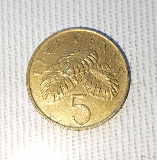 5 центов 1995 года Сингапур. Республика Сингапур. Родная патина!