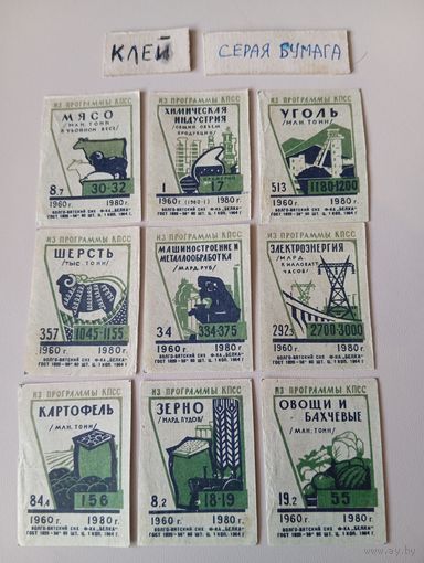 Спичечные этикетки ф.Белка. Из программы КПСС. 1964 год