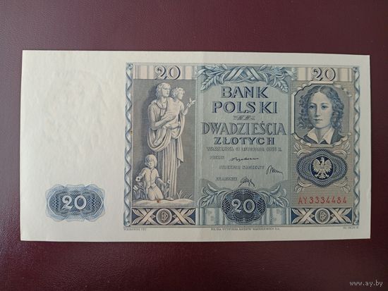 Польша 20 злотых 1936 XF-AU