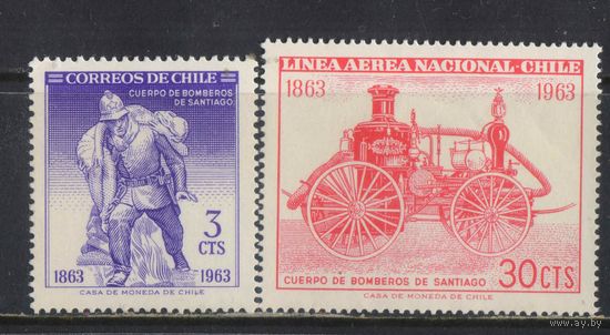 Чили 1963 100 летие пожарного корпуса Сантьяго Полная #622-3**