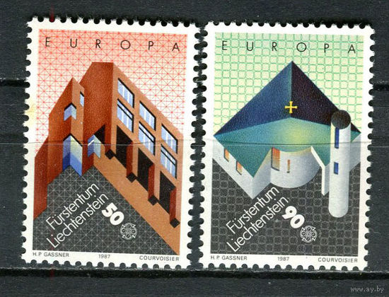 Лихтенштейн - 1987 - Европа (C.E.P.T.) - Архитектура - [Mi. 916-917] - полная серия - 2 марки. MNH.  (Лот 90Gb)-T25P42