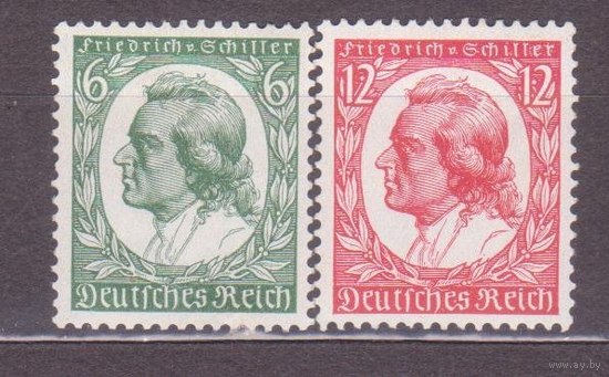 3 РЕЙХ 175 лет со дня рождения Шиллера. Серия.  554-555. 1934**\\11