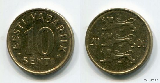 Эстония. 10 сентов (2006, aUNC)