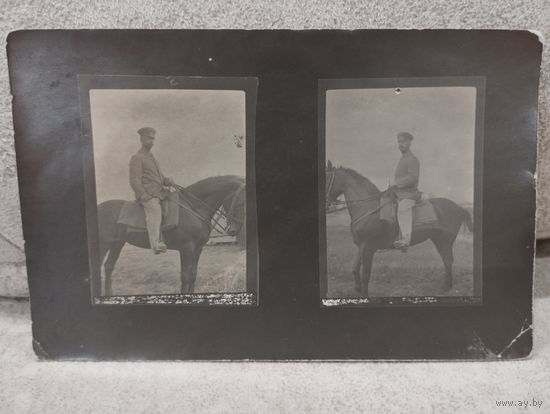Фото ПМВ . Офицер на коне..Оригинал!