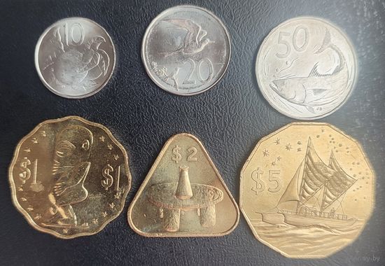 Острова Кука 10, 20, 50 центов  1, 2, 5 доллар 2015г. (6 монет) UNC.