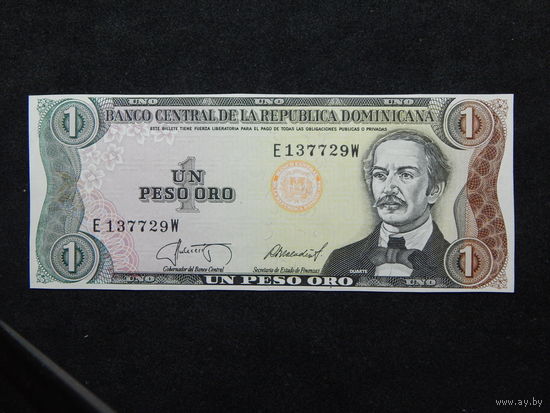 Доминиканская респ.1 песо 1987г.UNC