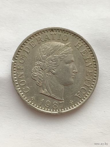 Швейцария. 20 раппенов 1987 года.