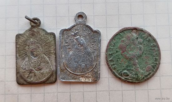 Медальон католический, сборный лот, 3шт