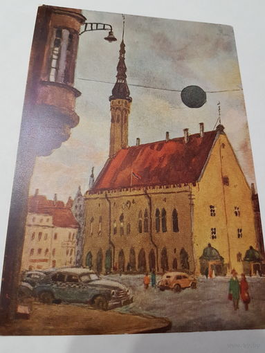 Открытка,,Таллин-Площадь Ратуши'' худ. М.А.Абрамов 1959 г.