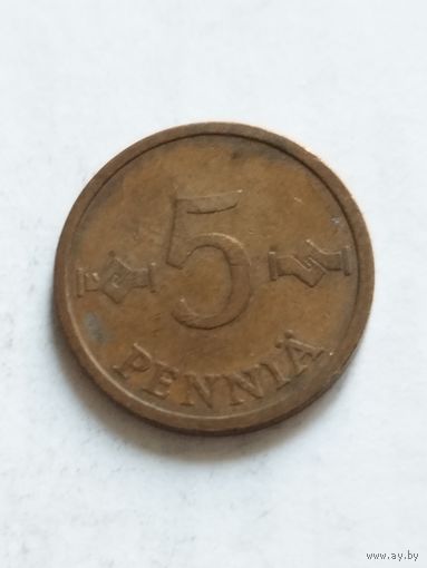 Финляндия 5 пенни 1972