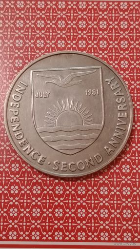 Кирибати 5 долларов 1981 королевская свадьба,и 2 год независимости