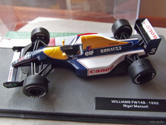 Модель автомобиля 1-43 Фомула 1 Formula 1 F1 Williams FW14B 1992 Nigel Mansell В комплекте модель, бокс, журнал Состояние модель как новая журнал отличное