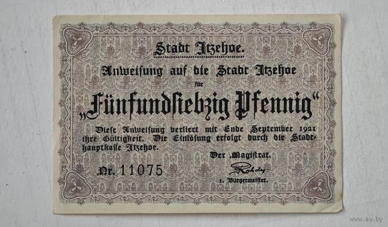 1921 год 75 пфеннигов  Германия