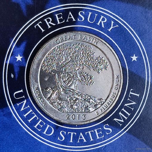США 25 центов 2013г. (S). Национальный парк Грейт-Бейсин.